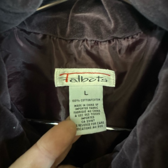 Vintage Dark Purple Talbots Soft Women’s L Quilted High End Vest Jacket MINTY - Picture 3 of 4